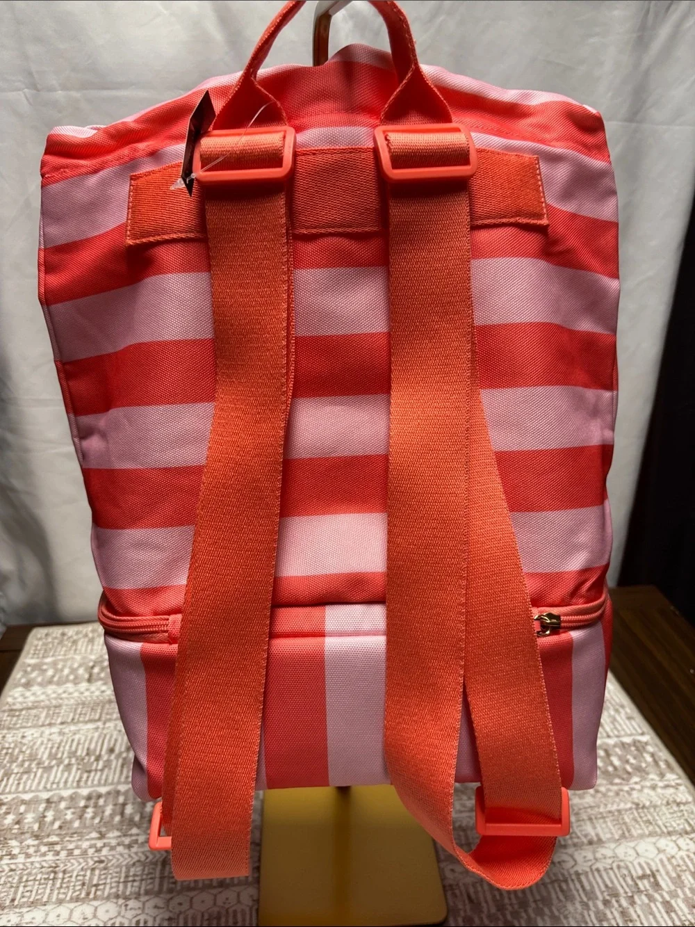Victoria's Secret Pink and Coral Striped Backpack - Picture 4 of 7